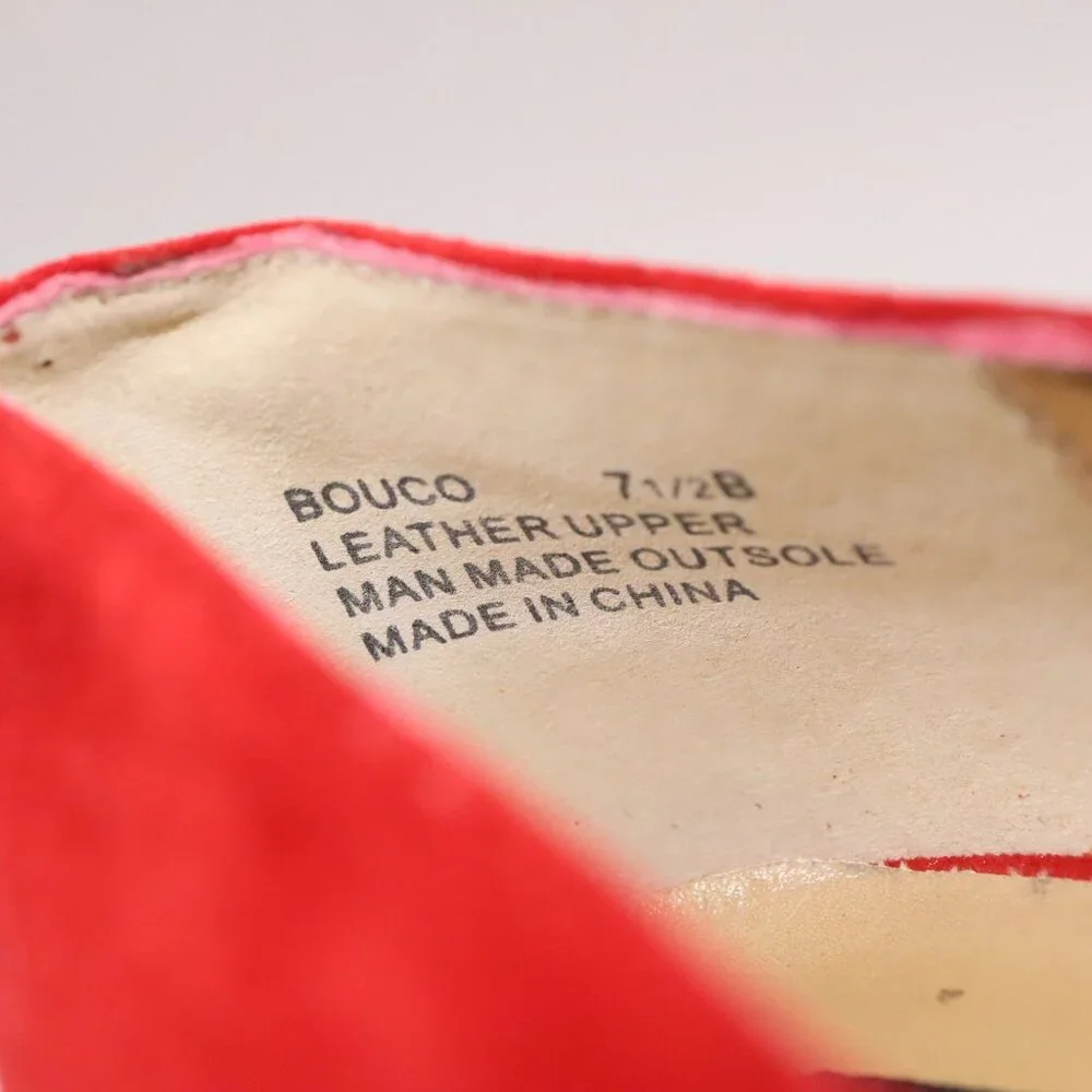STEVEN BY Steve Madden Bouco Red Suede Wedge Heels Womens Size‎ 7.5 B
